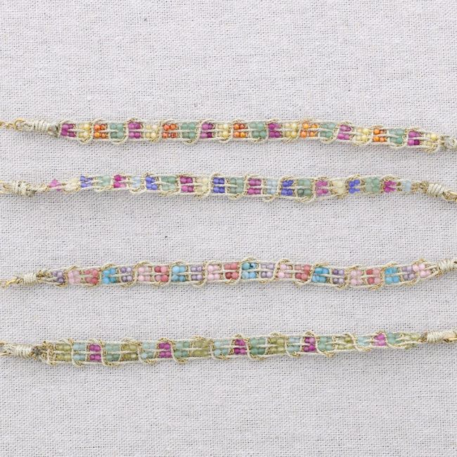PULSERA ACERO CUENTAS FACETADAS