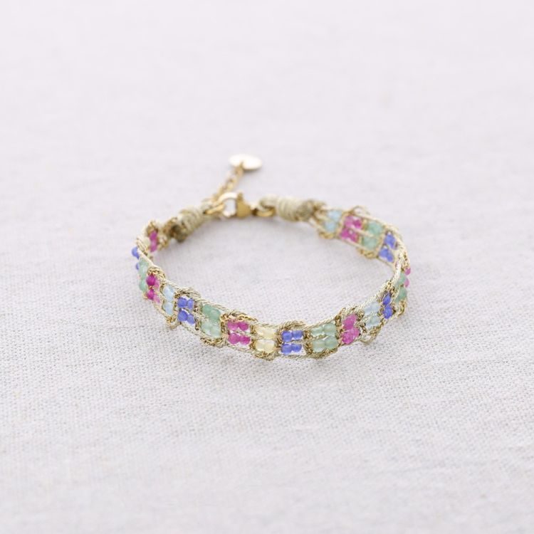 PULSERA ACERO CUENTAS FACETADAS