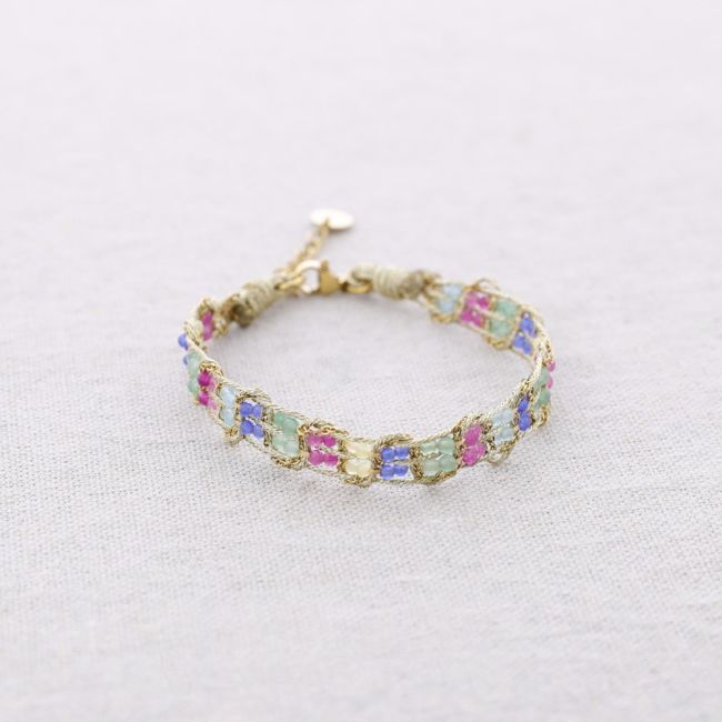 PULSERA ACERO CUENTAS FACETADAS