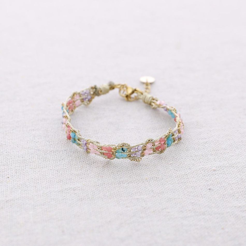 PULSERA ACERO CUENTAS FACETADAS