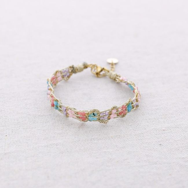 PULSERA ACERO CUENTAS FACETADAS
