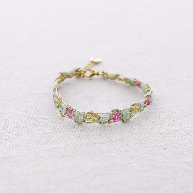 PULSERA ACERO CUENTAS FACETADAS