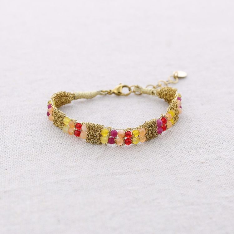 PULSERA ACERO CUENTAS FACETADAS