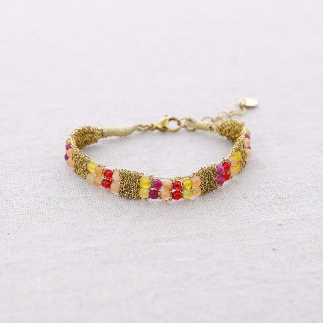 PULSERA ACERO CUENTAS FACETADAS