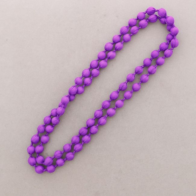 LONG NECKLACE WITH FABRIC LINED BALLS 160CM