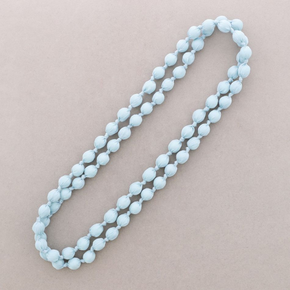 LONG NECKLACE WITH FABRIC LINED BALLS 160CM
