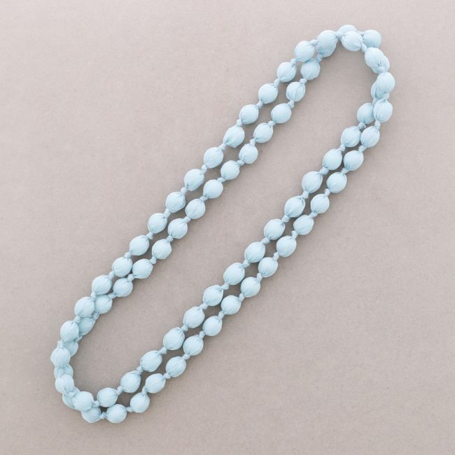 LONG NECKLACE WITH FABRIC LINED BALLS 160CM