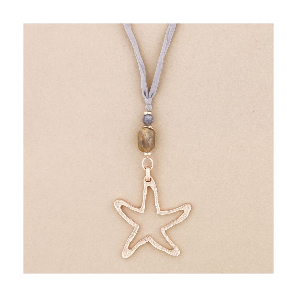 COLLAR LARGO COLGANTE ESTRELLA METAL