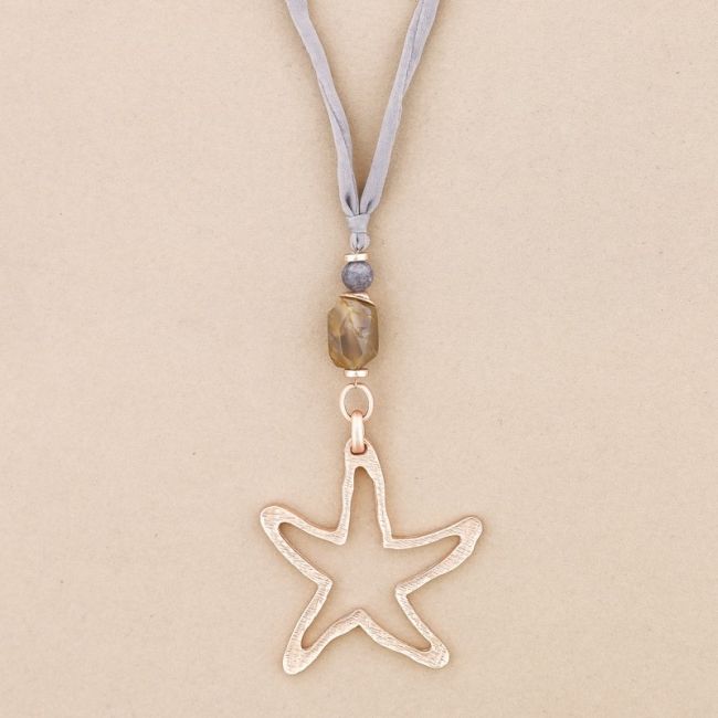 COLLAR LARGO COLGANTE ESTRELLA METAL