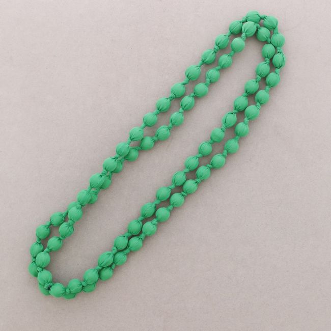 LONG NECKLACE WITH FABRIC LINED BALLS 160CM