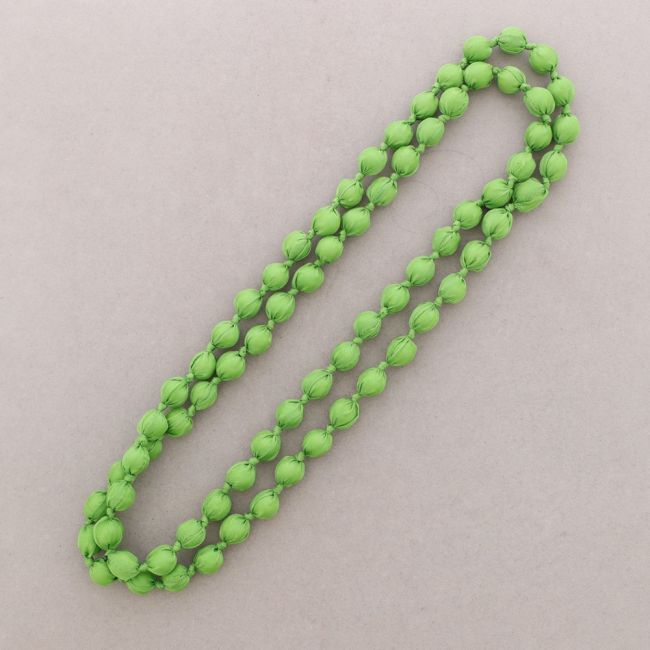 LONG NECKLACE WITH FABRIC LINED BALLS 160CM