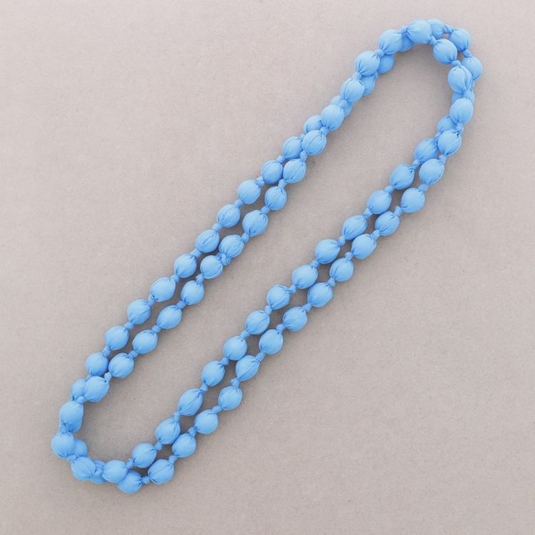 LONG NECKLACE WITH FABRIC LINED BALLS 160CM
