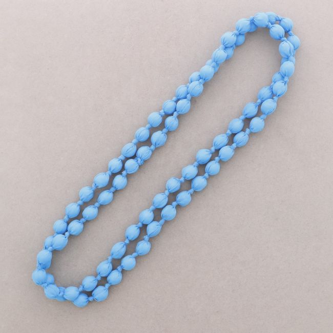 LONG NECKLACE WITH FABRIC LINED BALLS 160CM
