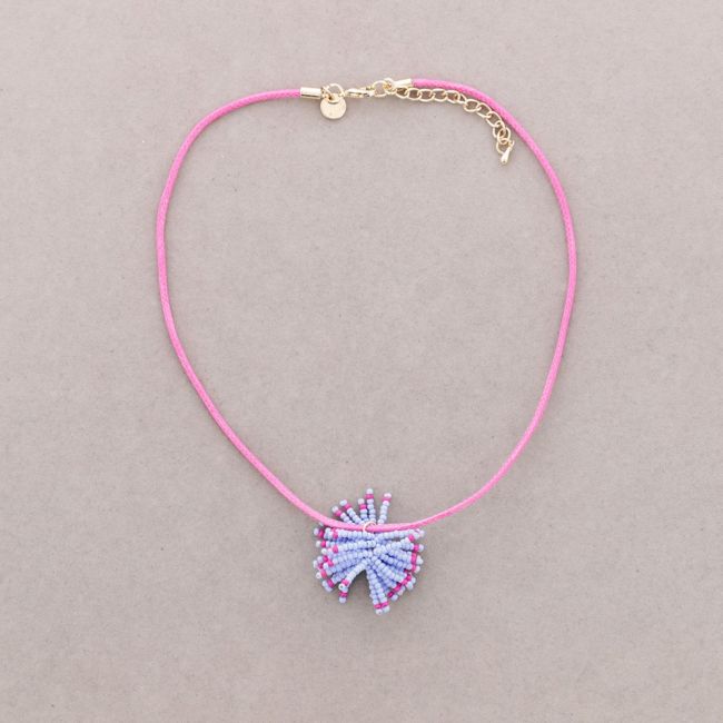POM-POM PENDANT NECKLACE WITH BEADS