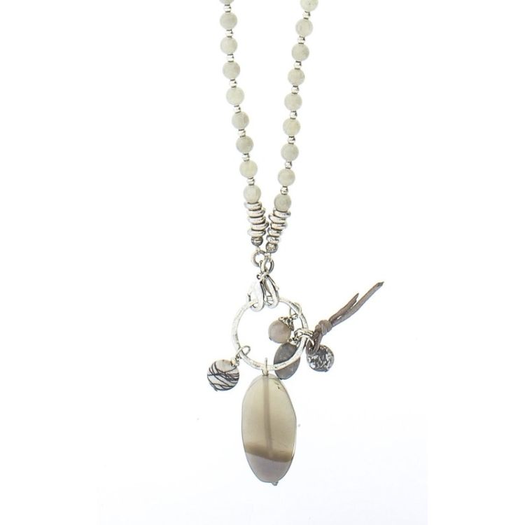 COLLAR LARGO CUENTAS METAL PIEDRAS 2