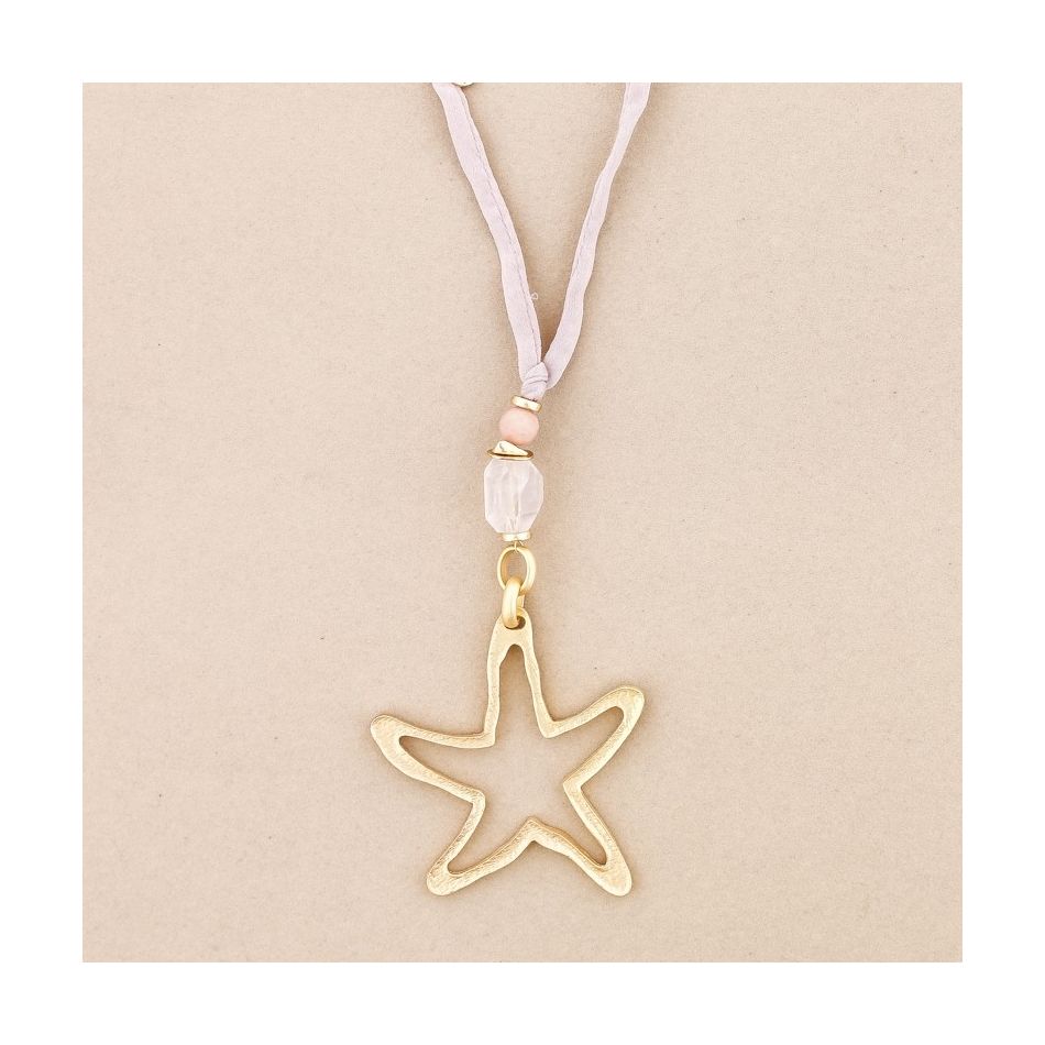 COLLAR LARGO COLGANTE ESTRELLA METAL
