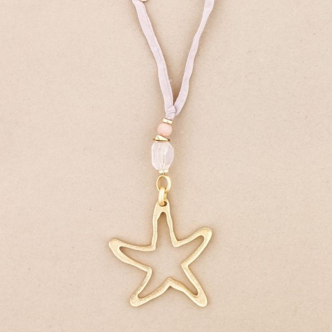 COLLAR LARGO COLGANTE ESTRELLA METAL