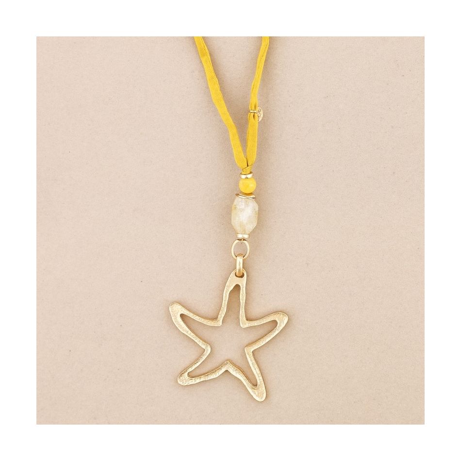 METAL STAR PENDANT LONG NECKLACE