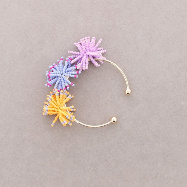 PULSERA RÍGIDA POMPONES ABALORIOS