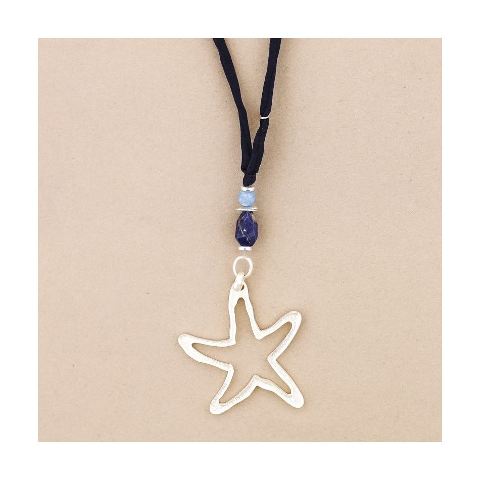COLLAR LARGO COLGANTE ESTRELLA METAL