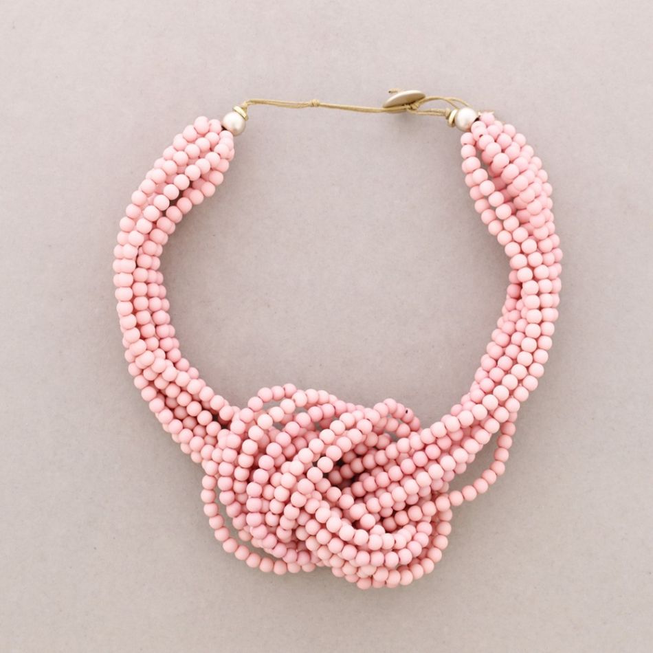 RESIN BEADS KNOT NECKLACE