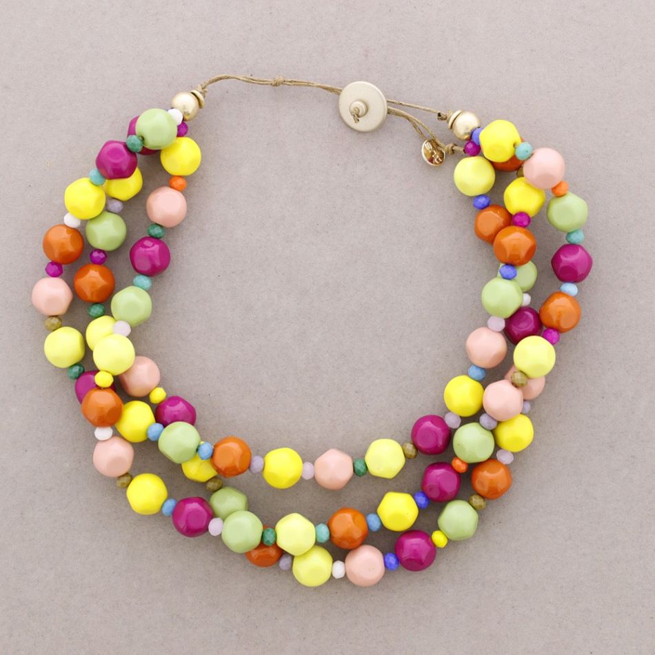 3 TWISTS RESIN BEADS CHOKER