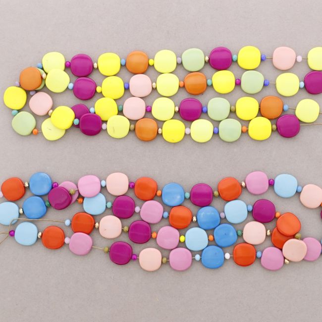 LONG DOUBLE BEADS RESIN NECKLACE
