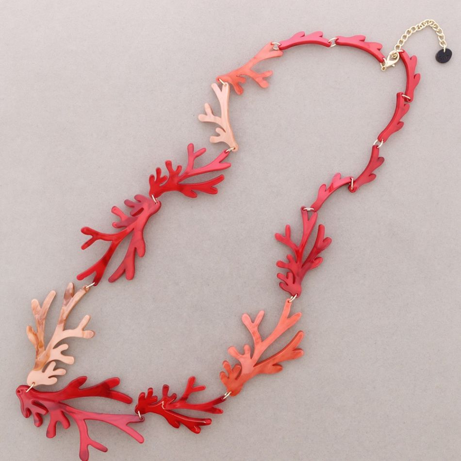 COLLAR LARGO CORALES RESINA