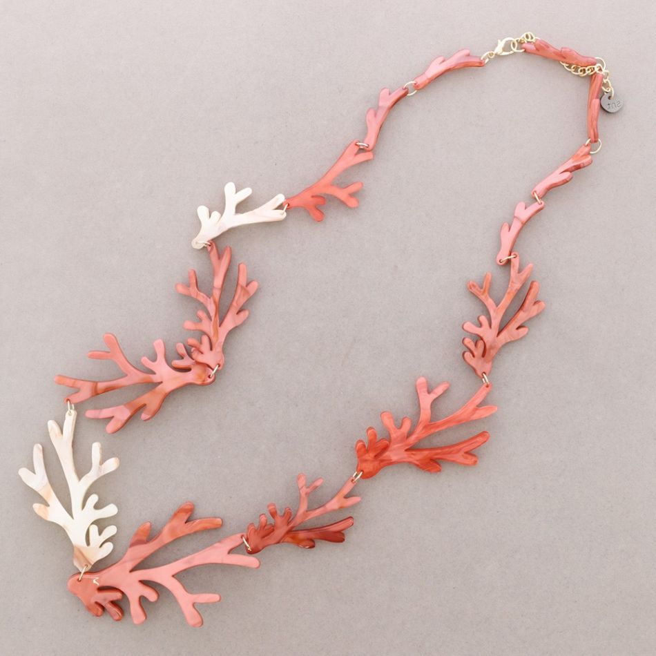 COLLAR LARGO CORALES RESINA