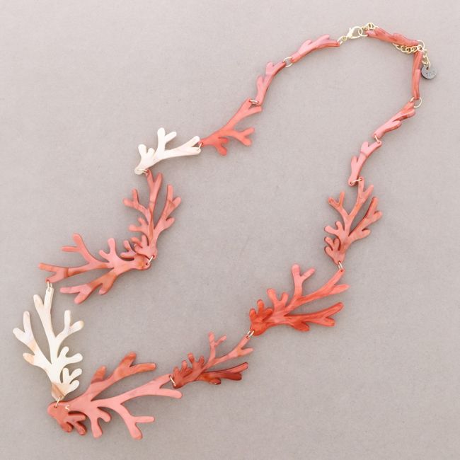COLLAR LARGO CORALES RESINA