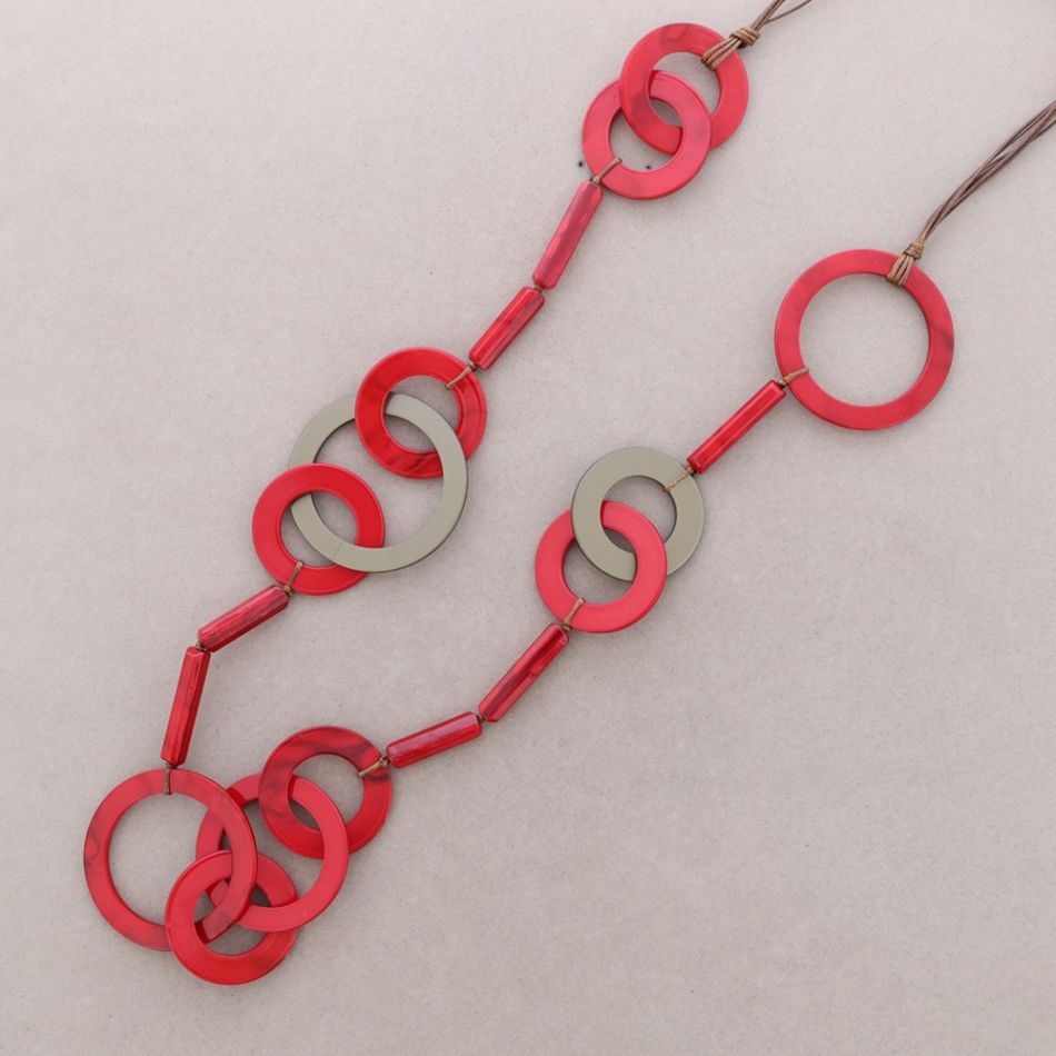 COLLAR LARGO CUENTAS ESLABONES RESINA