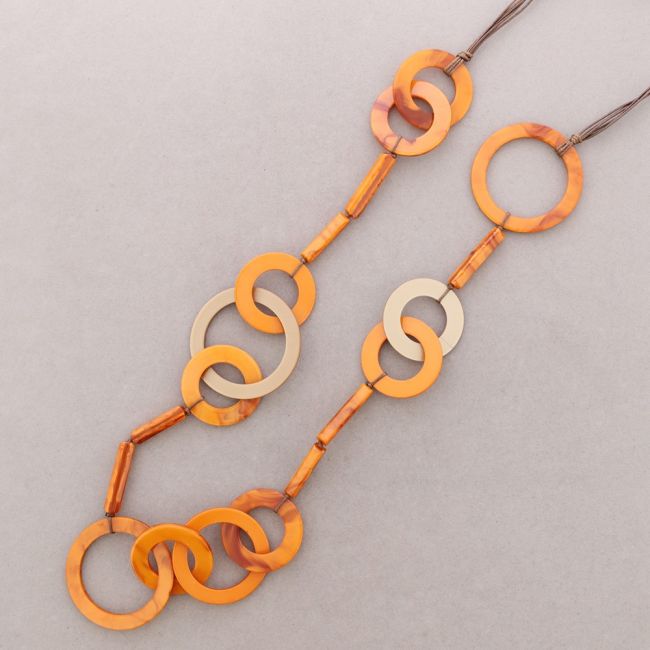 LONG NECKLACE WITH RESIN LINKS BEADS
