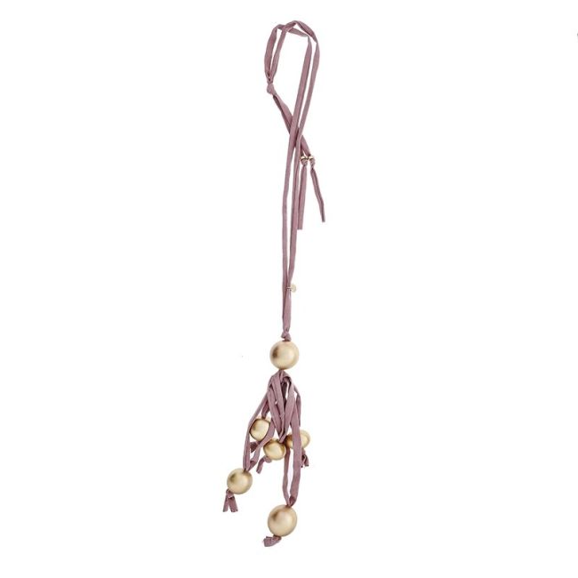 COLLAR LARGO TUBO LAZO COLGANTE FLECO BOLAS