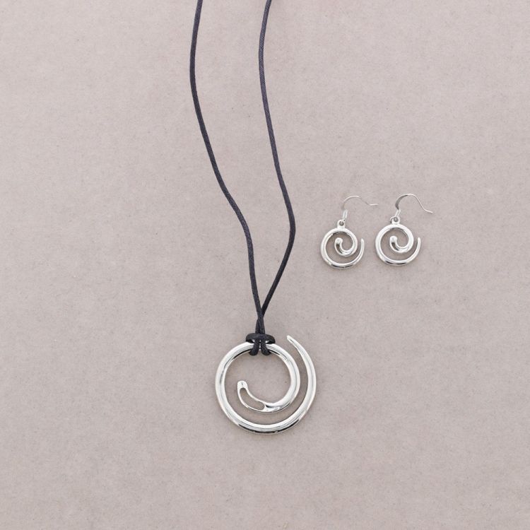 CONJUNTO COLLAR PENDIENTES ESPIRAL