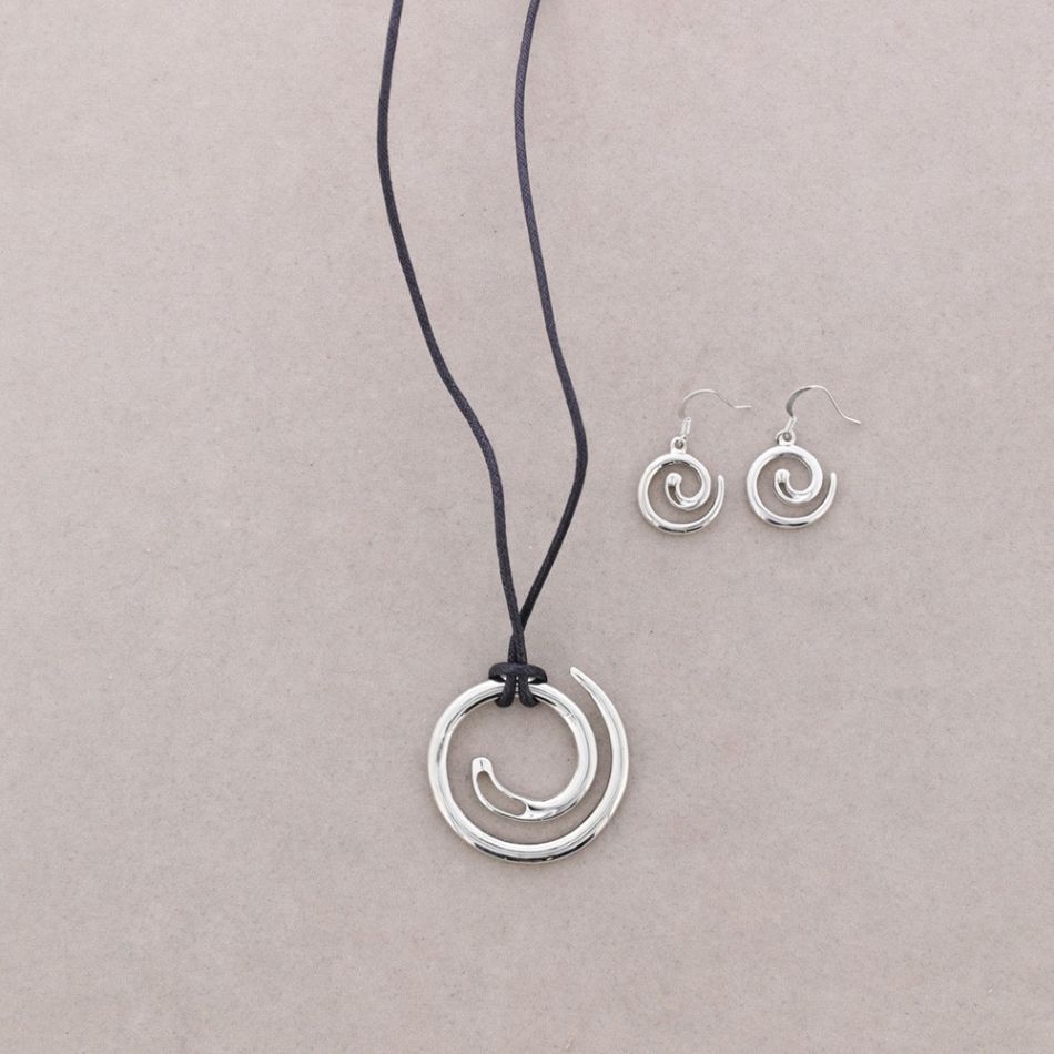 EARRINGS NECKLACE SPIRAL SET