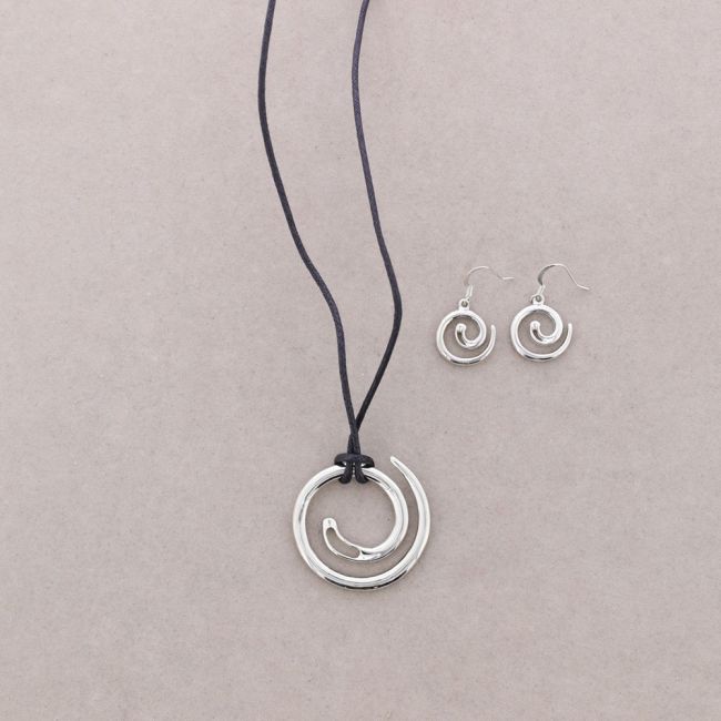 CONJUNTO COLLAR PENDIENTES ESPIRAL