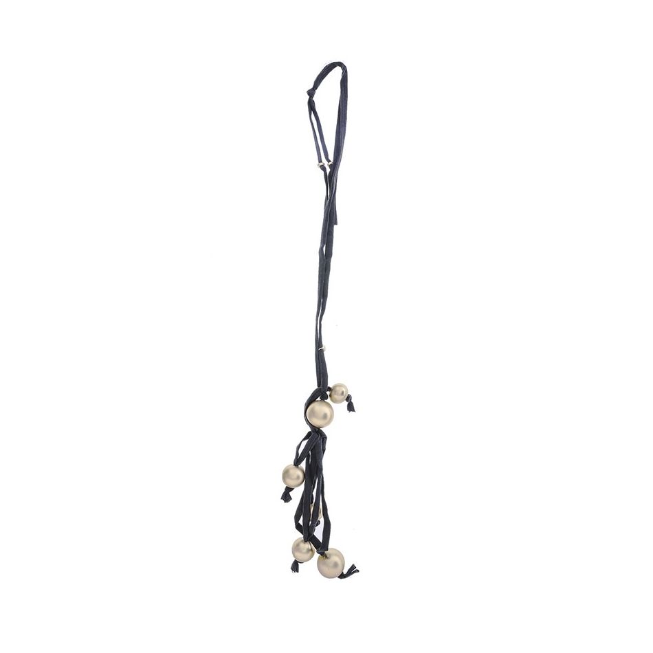 COLLAR LARGO TUBO LAZO COLGANTE FLECO BOLAS