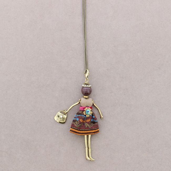 LONG NECKLACE DOLL PENDANT