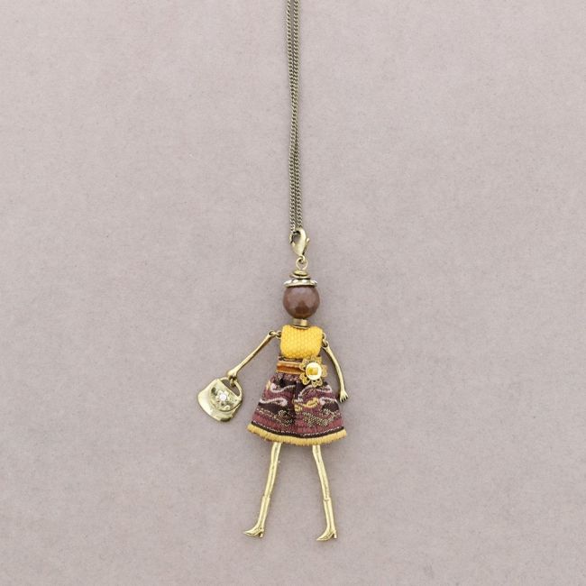 LONG NECKLACE DOLL PENDANT