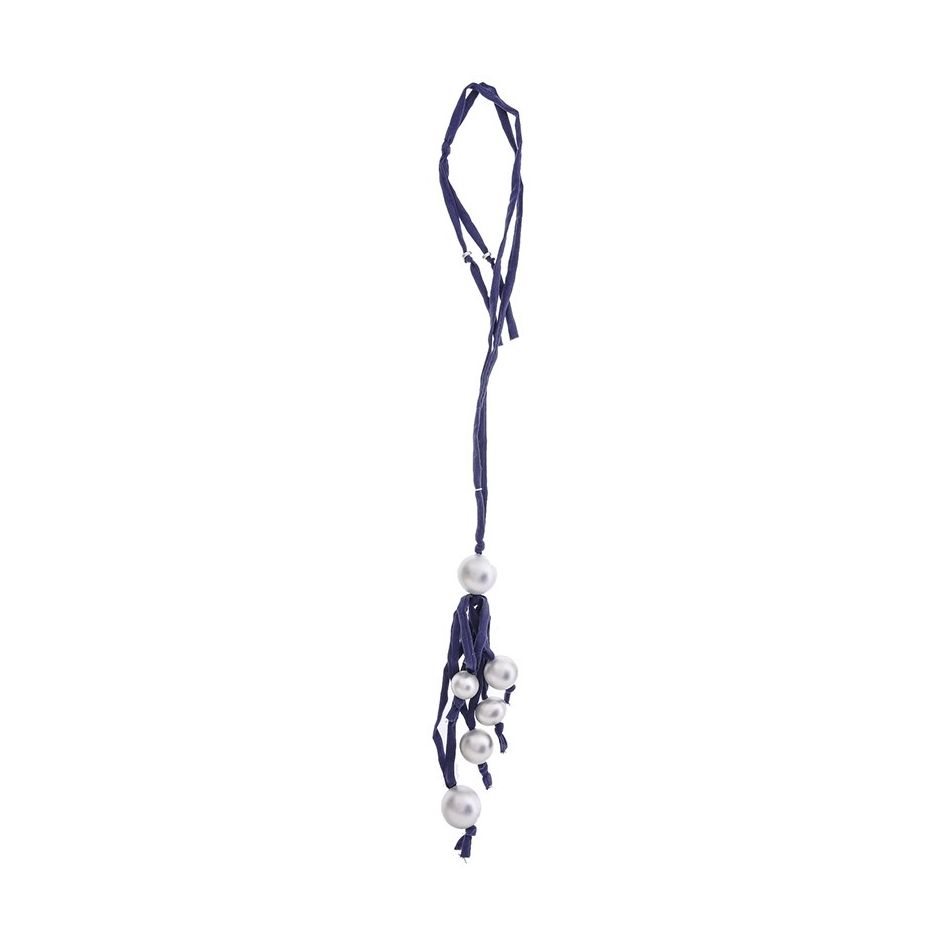 COLLAR LARGO TUBO LAZO COLGANTE FLECO BOLAS