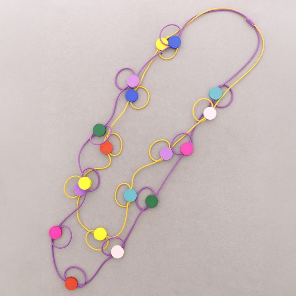 COLLAR LARGO GOMA DOBLE CÍRCULOS FOAMY