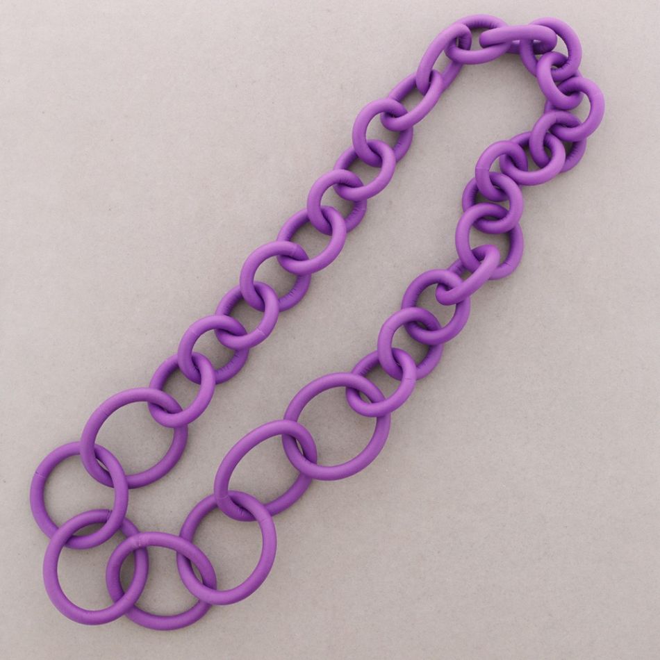 COLLAR LARGO GOMA ESLABONES