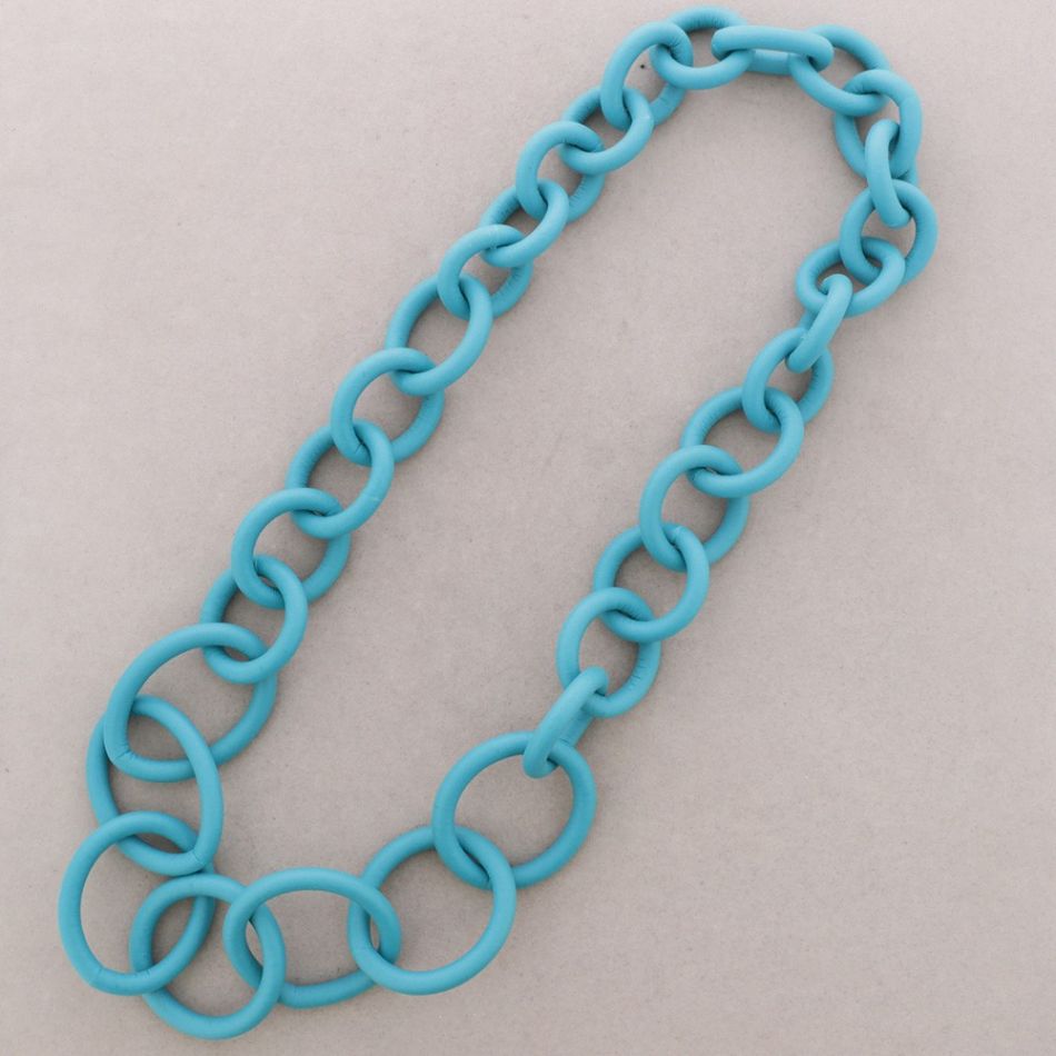COLLAR LARGO GOMA ESLABONES