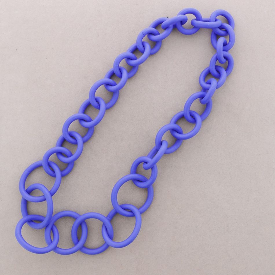COLLAR LARGO GOMA ESLABONES