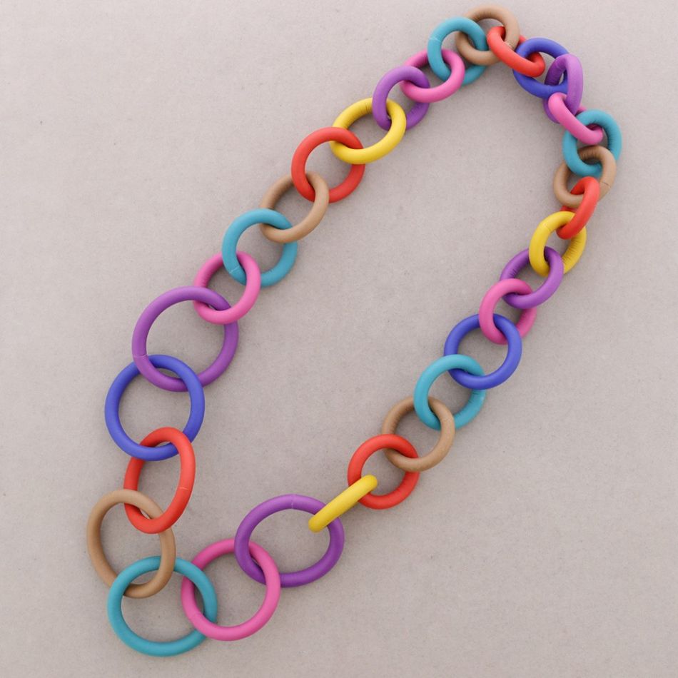 COLLAR LARGO GOMA ESLABONES