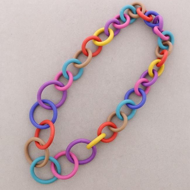 COLLAR LARGO GOMA ESLABONES