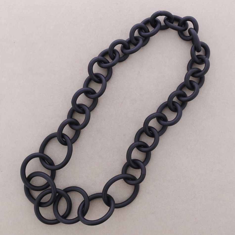 COLLAR LARGO GOMA ESLABONES