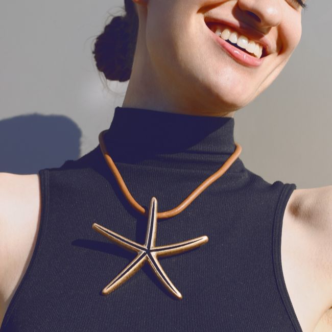 GARGANTILLA CORDÓN GOMA ESTRELLA DEL MAR METAL