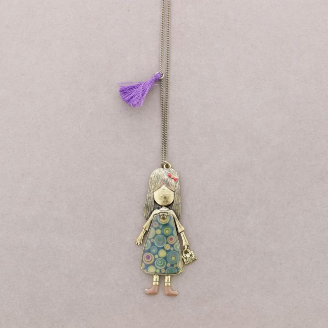 COLLAR LARGO COLG. METAL ESTAMPADO