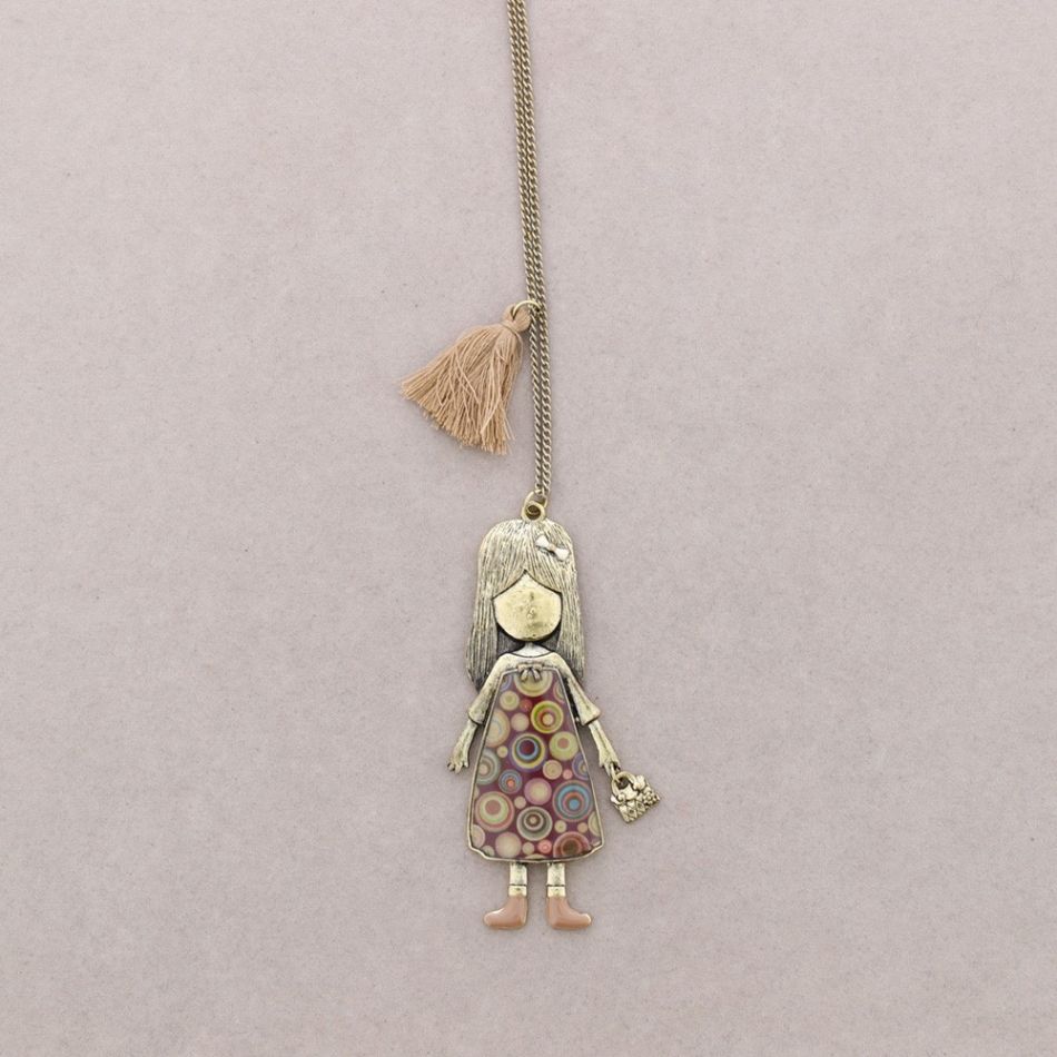 COLLAR LARGO COLG. METAL ESTAMPADO
